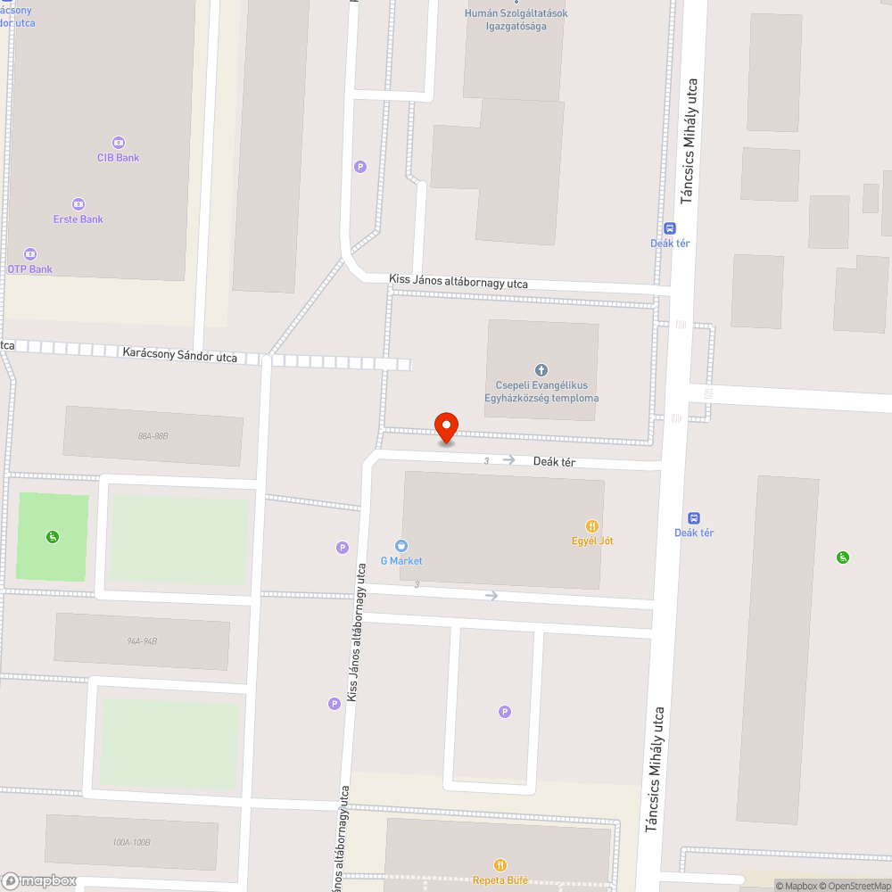 Kátyú a Deák téren bejelentés helye