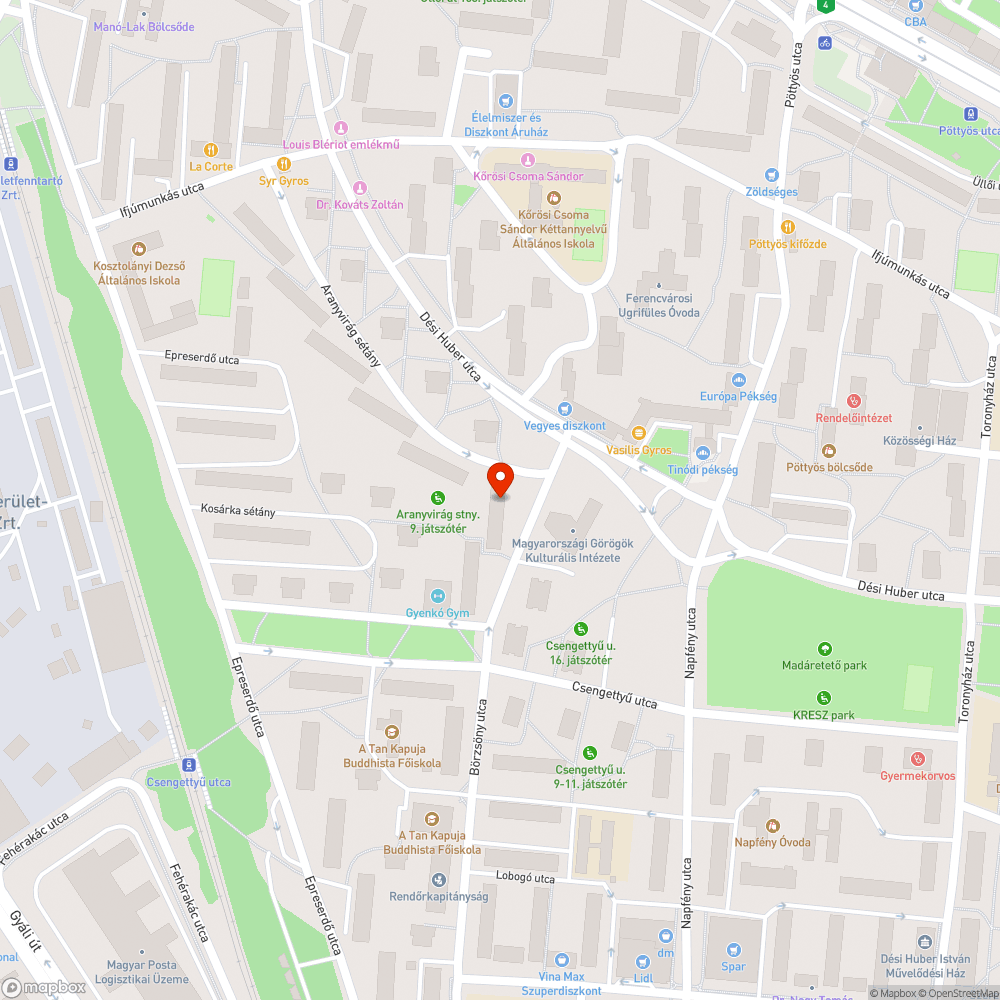 Kidőlt fa bejelentés helye