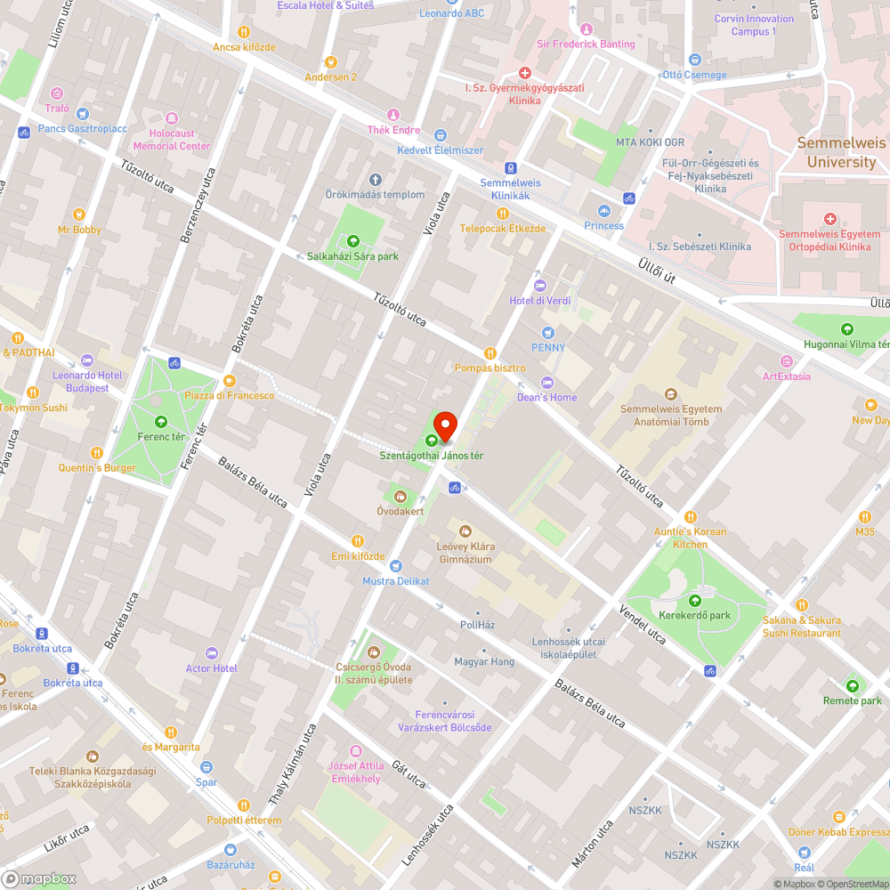 Szentágothai János tér (Vendel sétány- Thaly Kálmán utca) bejelentés helye