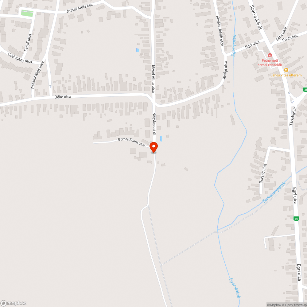 Nagylaposi út - Boross Endre út kivitelezés hiánya bejelentés helye