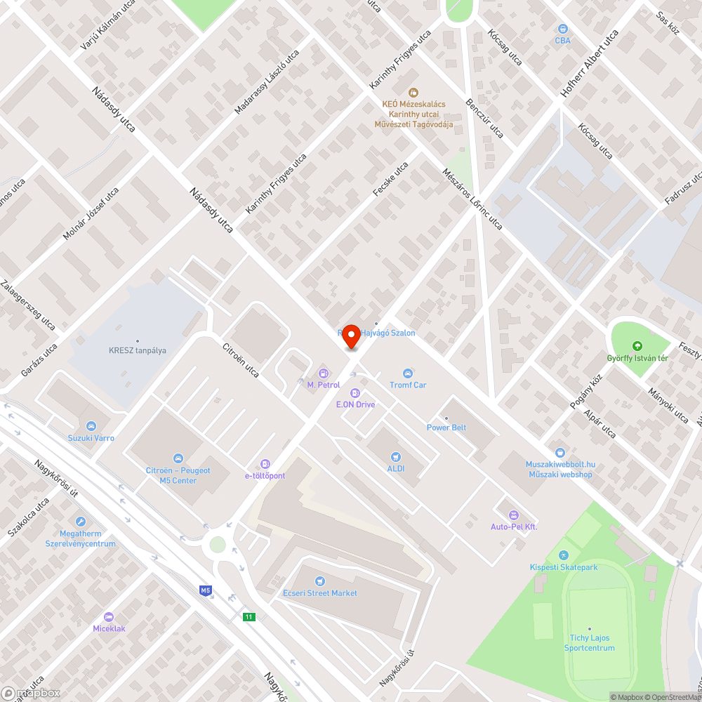 Hiányzó fényterelő bejelentés helye