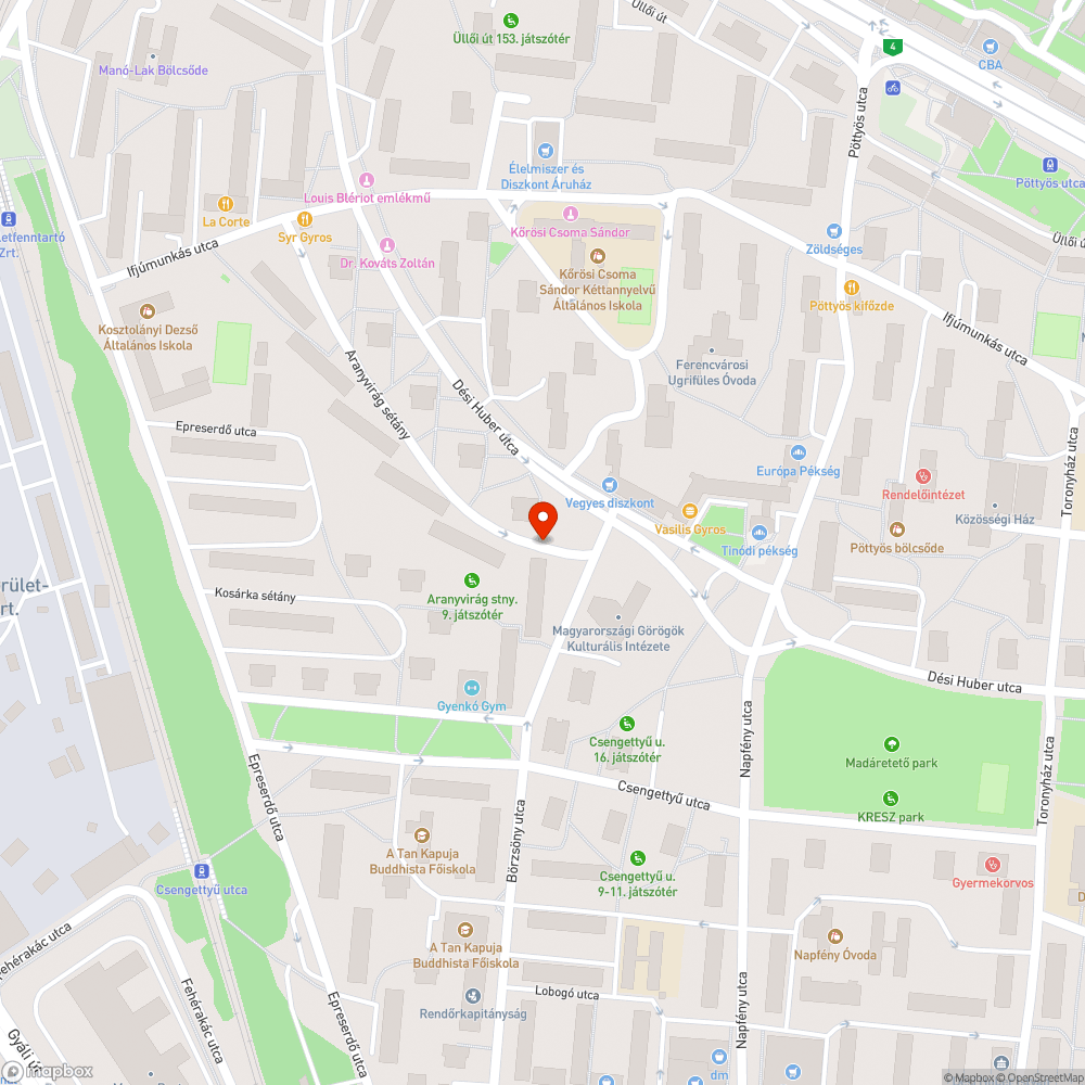 Sötét járda szakasz bejelentés helye