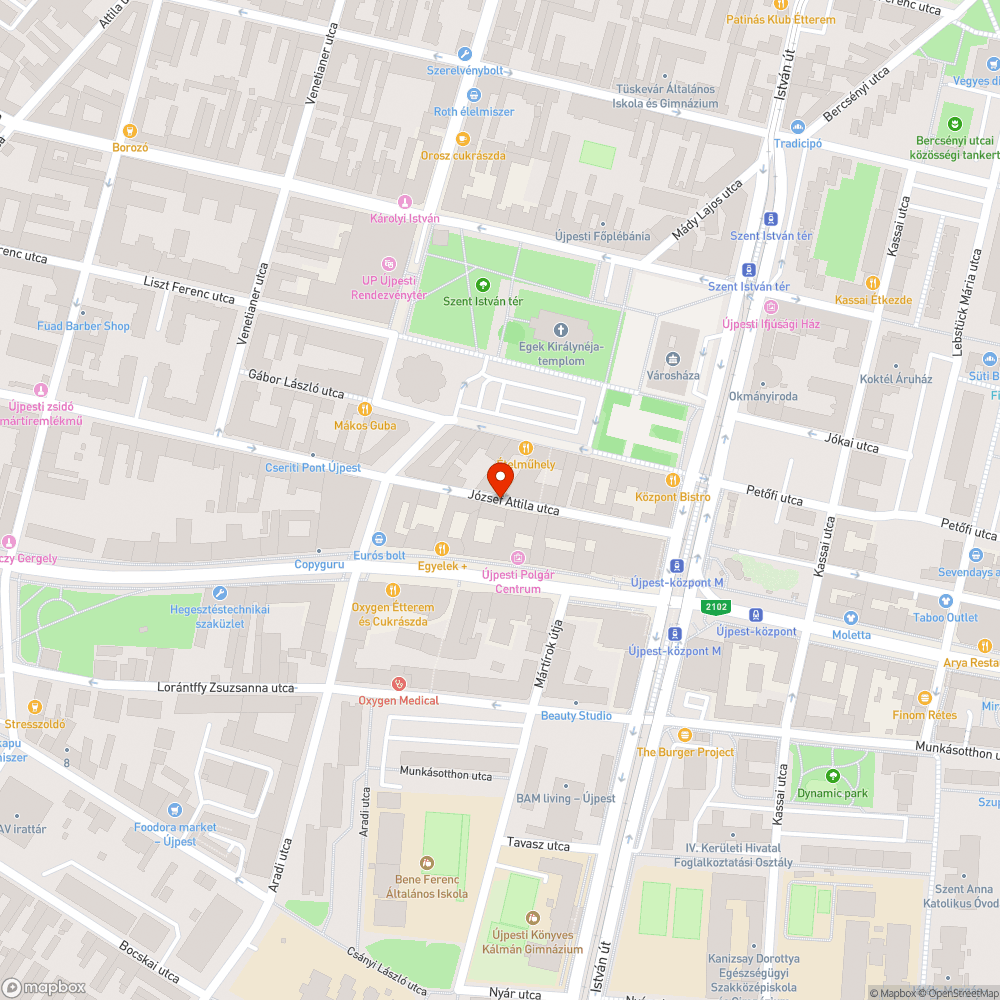 Egyirányú szűk utcában két oldali parkolás problémája- IV. ker. Bp. József Attila utca 44-60. bejelentés helye