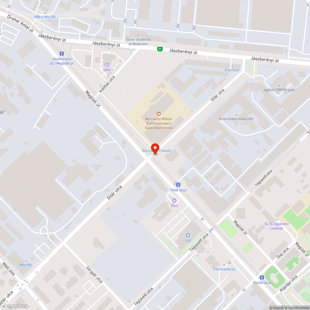 Kátyú a sínek mellett bejelentés helye