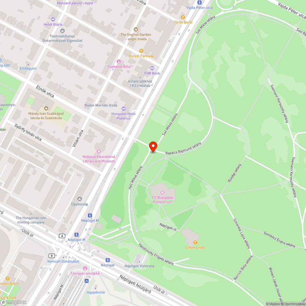 Állandósult turistabusz le-és felszállóhely a kerékpárúton bejelentés helye