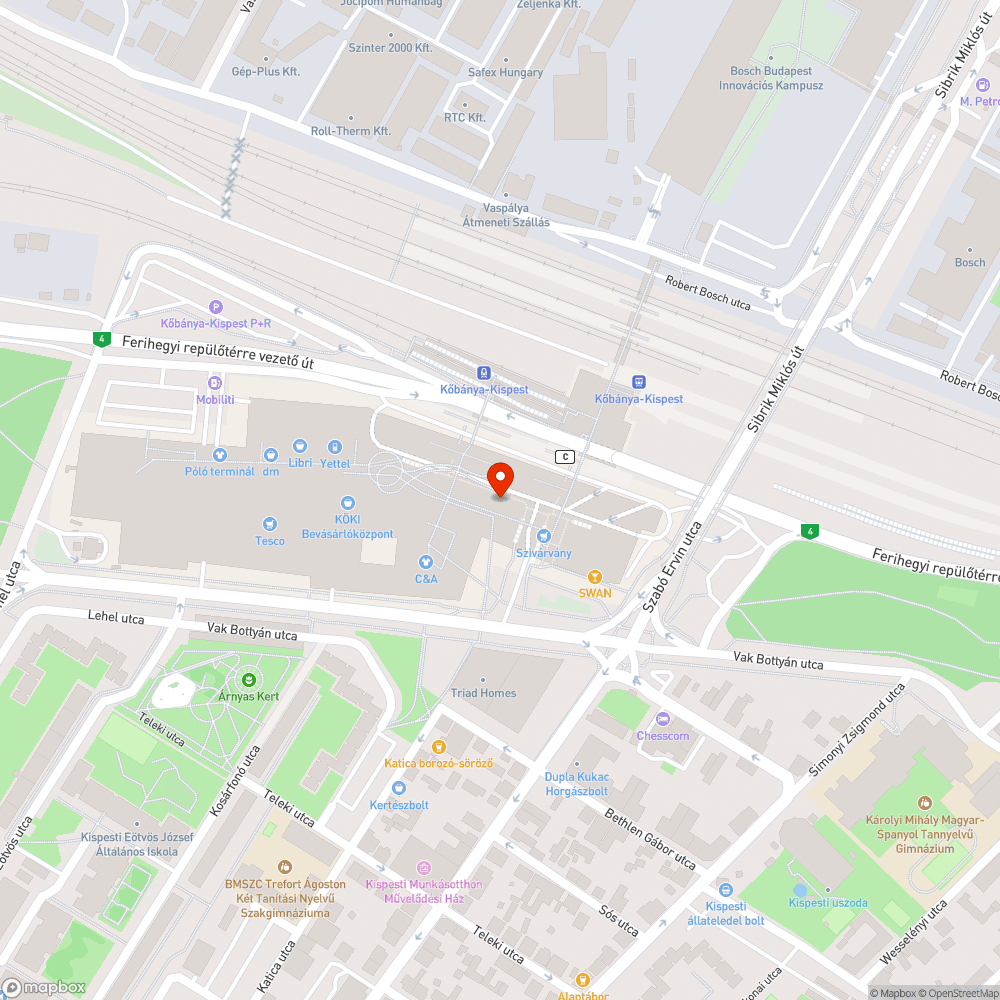 Koszos BKK automata bejelentés helye