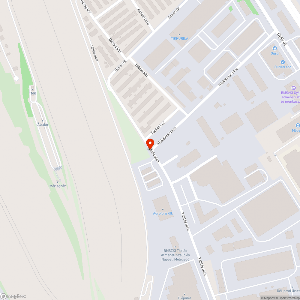 Úttesten burkolathiány bejelentés helye