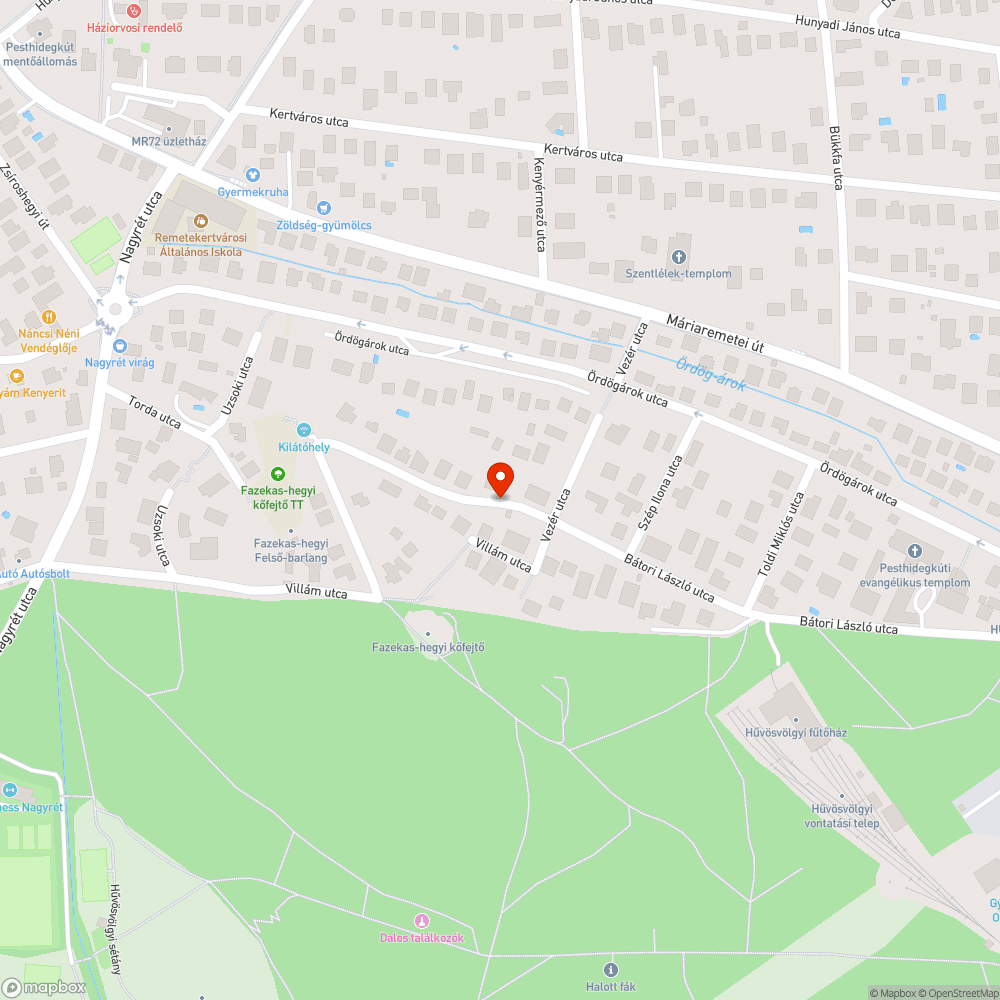 utcai kátyú bejelentés helye