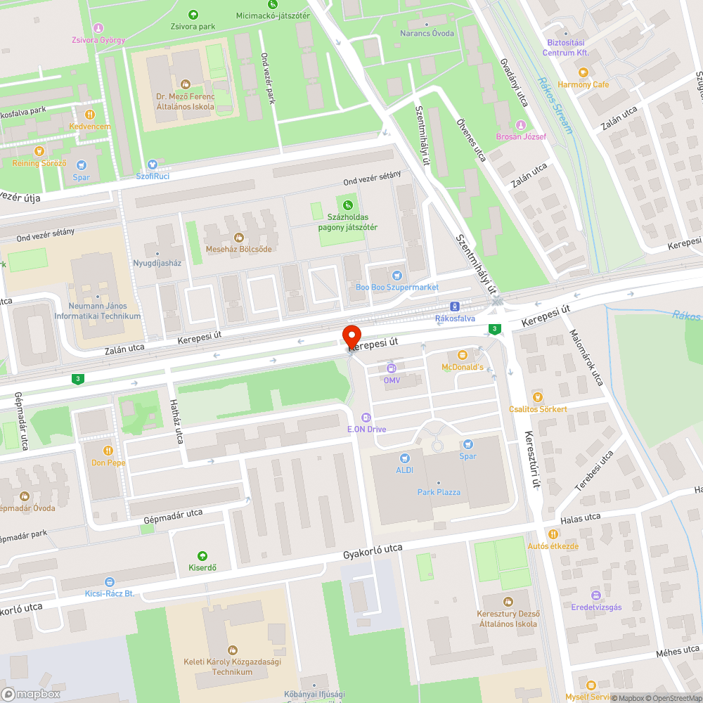 Kidöntött kresztábla bejelentés helye