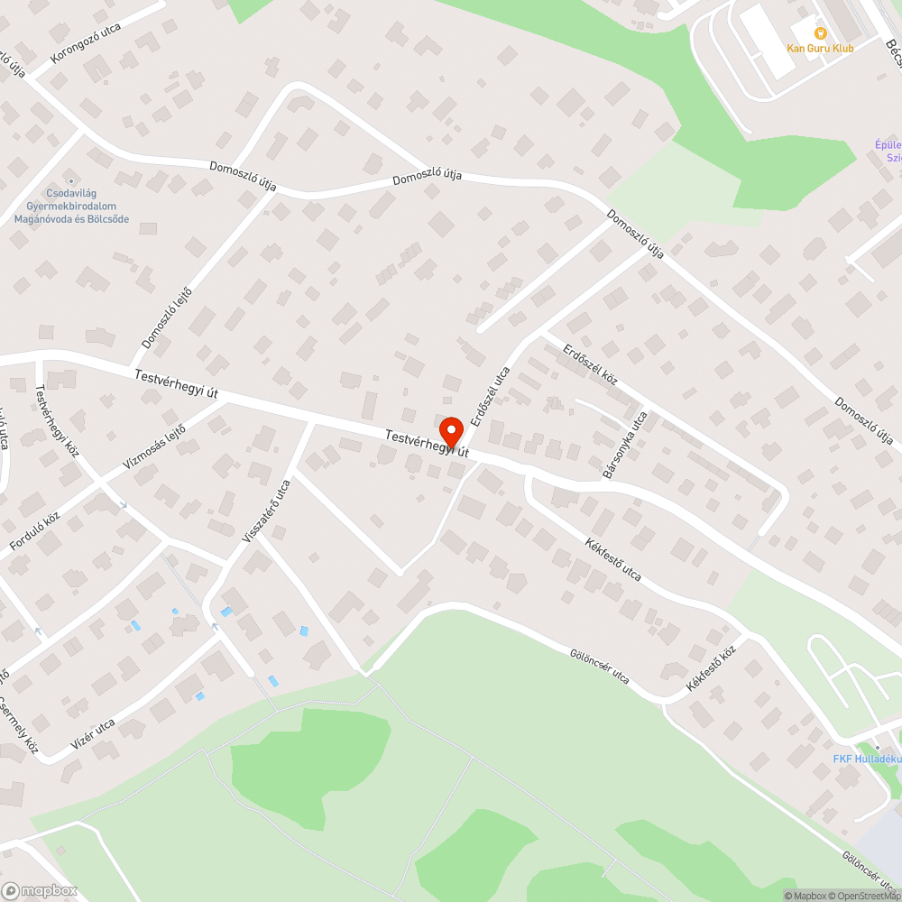 Hanyag útburkolat javítás Testvérhegyi úton bejelentés helye