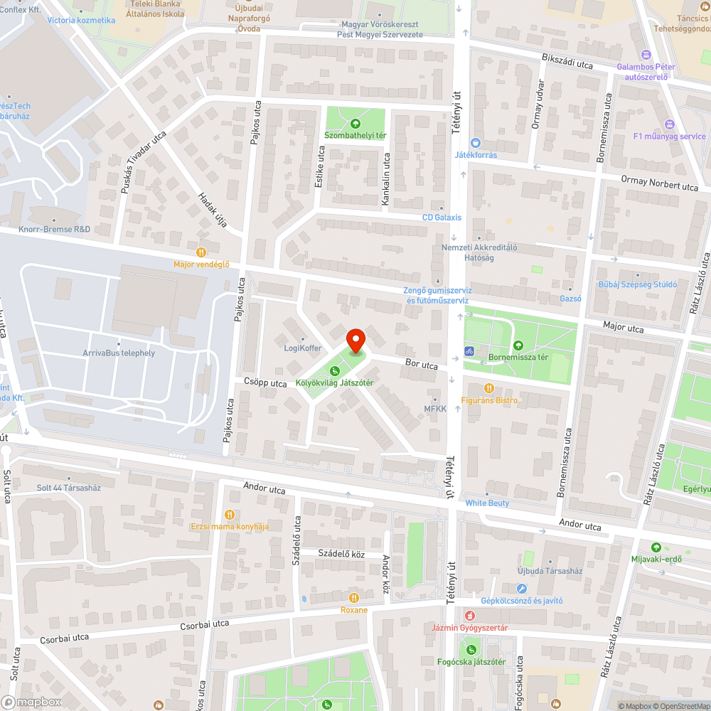 Széttört pad a játszón bejelentés helye