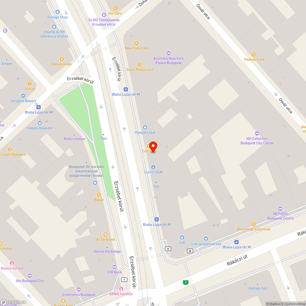 Kidőlt kerékpártároló elem az Erzsébet körúton bejelentés helye