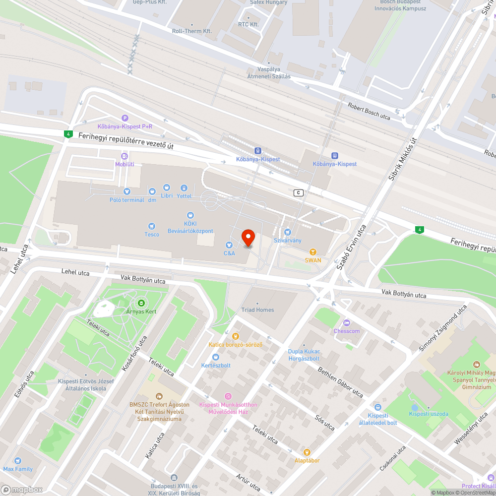 Hibás burkolat a Köki Terminálban bejelentés helye