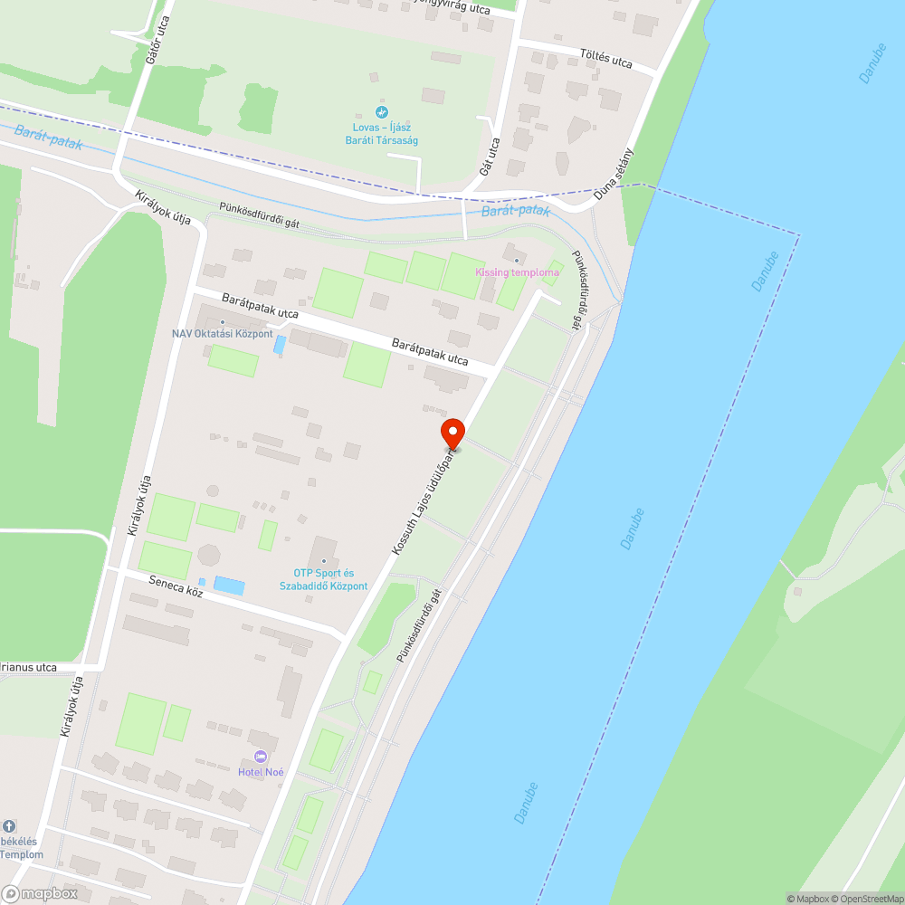 Kiégett izzó a Kossuth üdülőparton #2 bejelentés helye