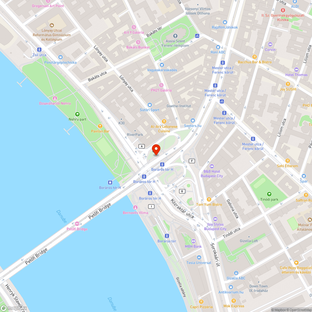 Petőfi híd alatti "csendélet" bejelentés helye