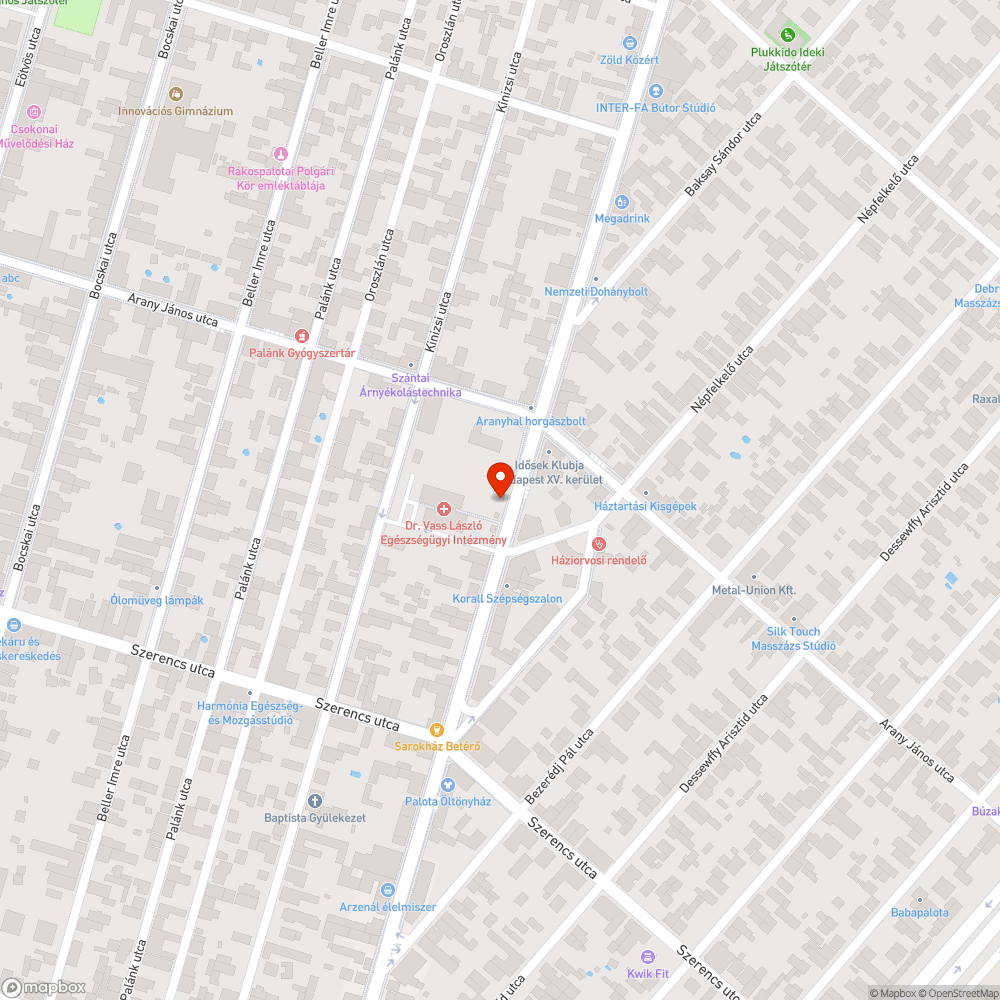 Állandó szemét szakorvosi rendelő elött bejelentés helye