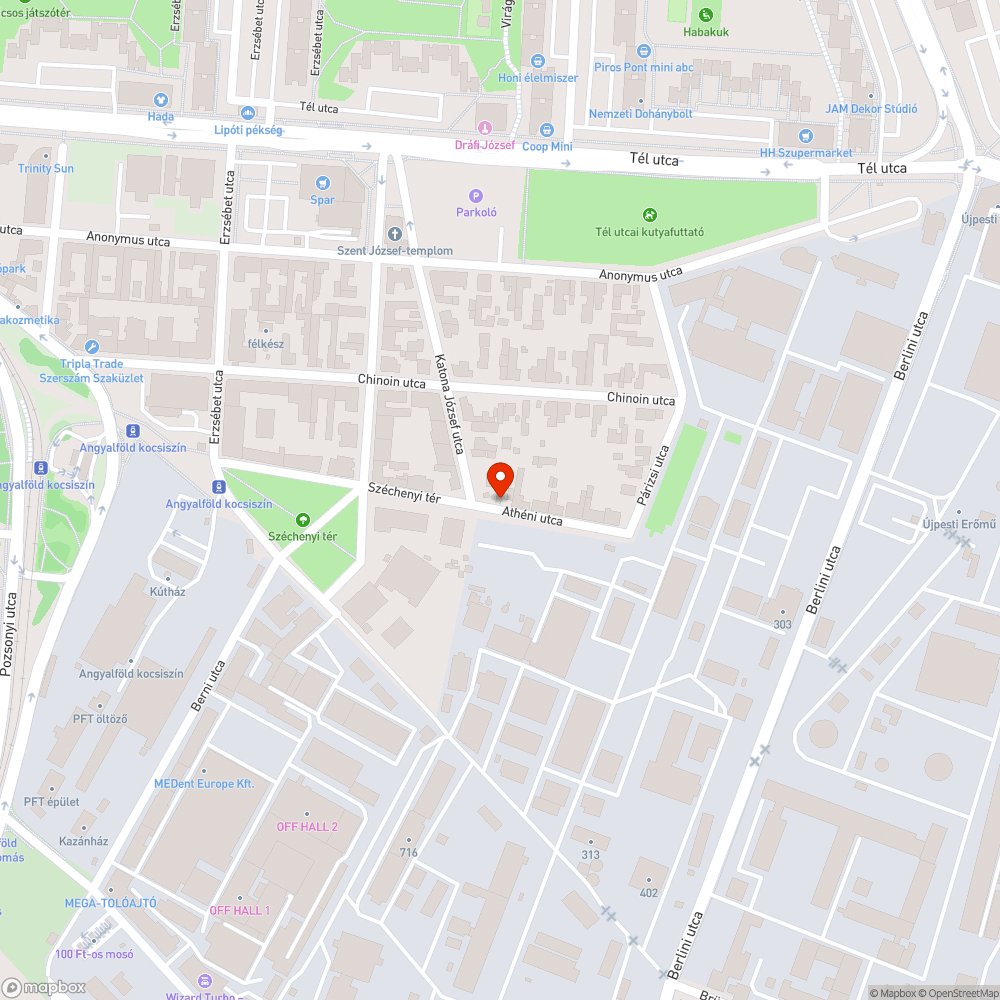 Athéni utca szemét bejelentés helye