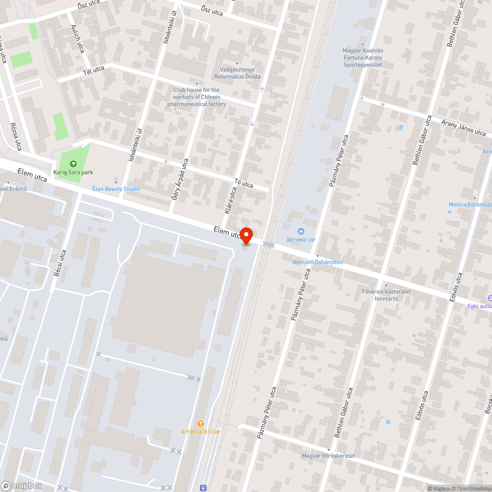 Elhagyott autó bejelentés helye