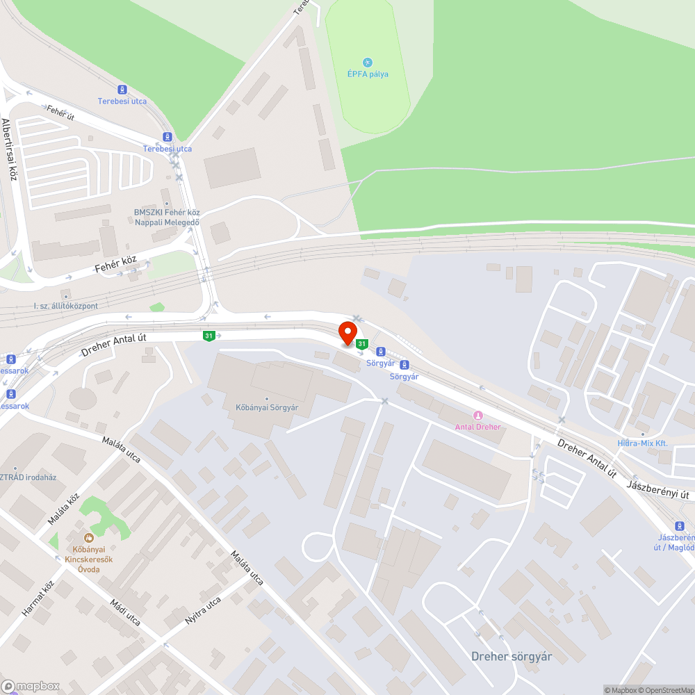 Hiányos MATÁV-os csatornafedél bejelentés helye