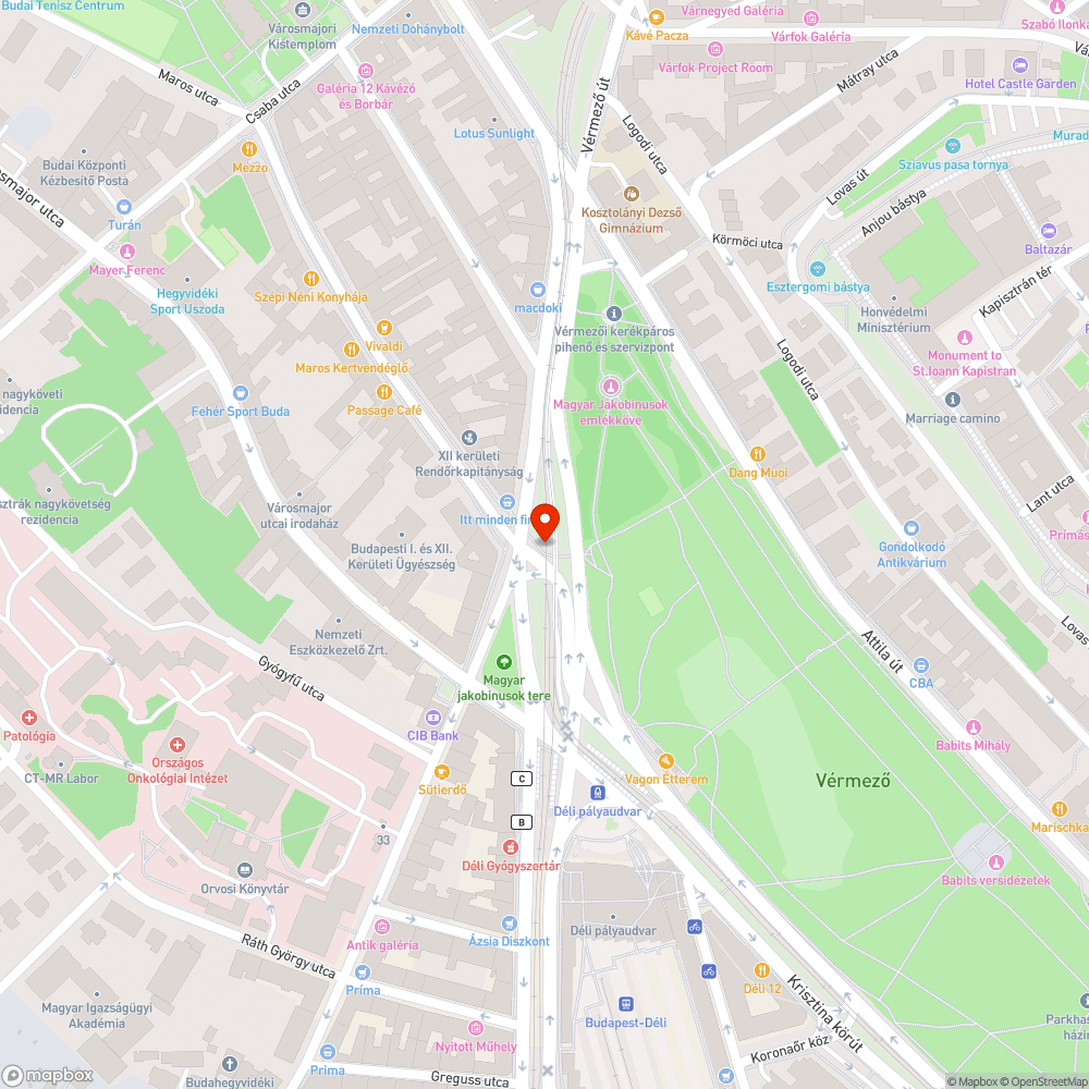 vízátfolyás a bicikli uton a Szell Kálmán téren bejelentés helye