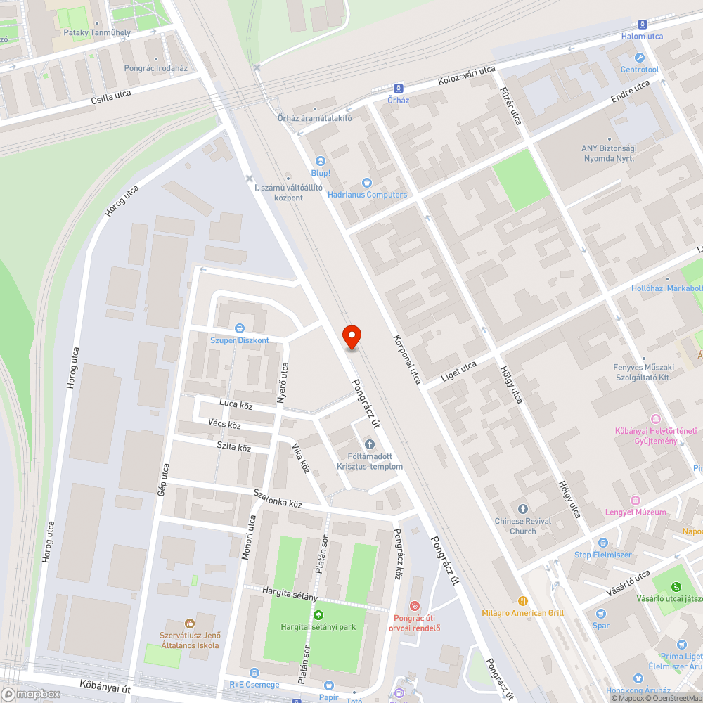 szétégett szemetesedény a 95-ös buszmegállóban (Kistorony park - Puskás Ferenc Stadion M irány) bejelentés helye