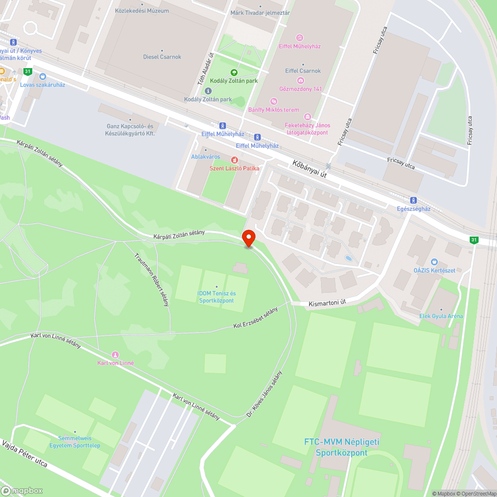 Népligeti parkolás bejelentés helye