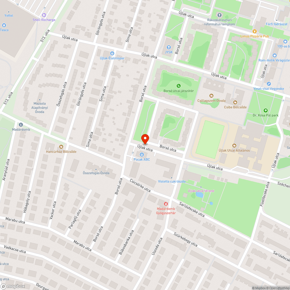 Szemét a buszmegállóban bejelentés helye