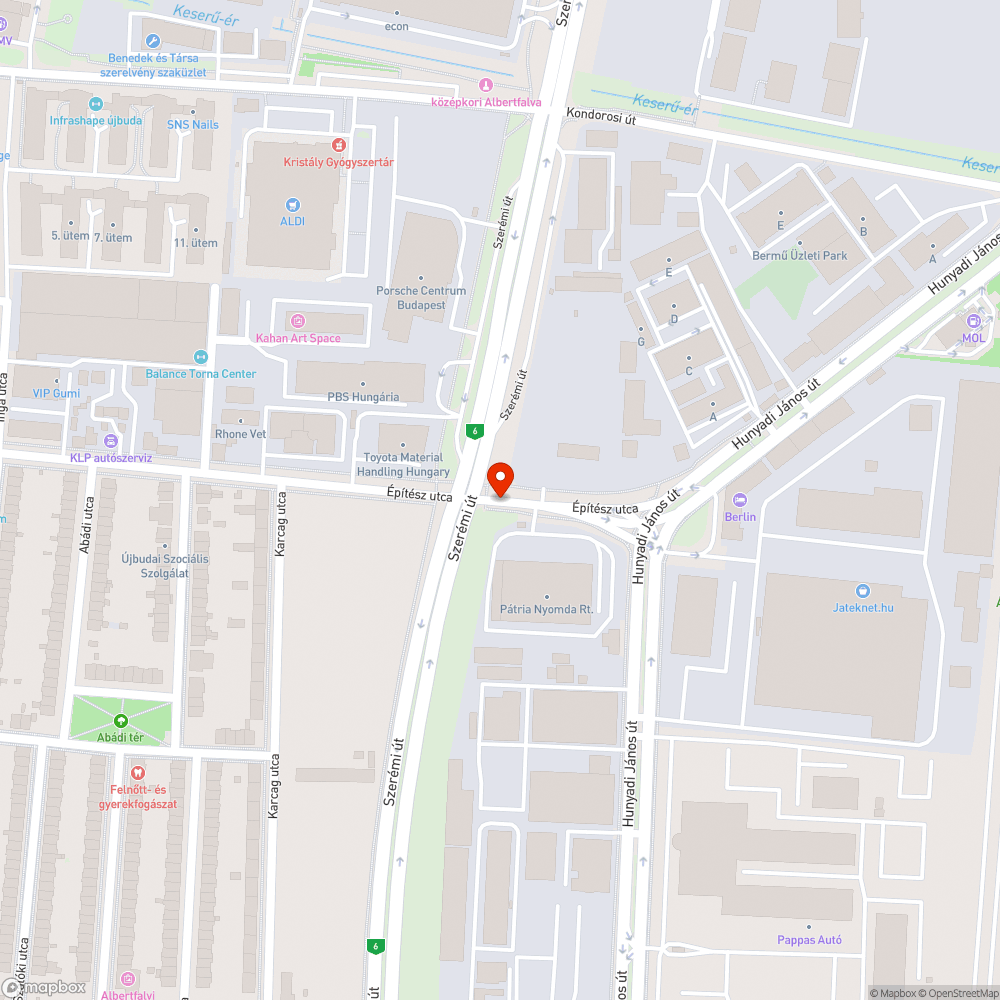 Kieső átkelésjelző bejelentés helye