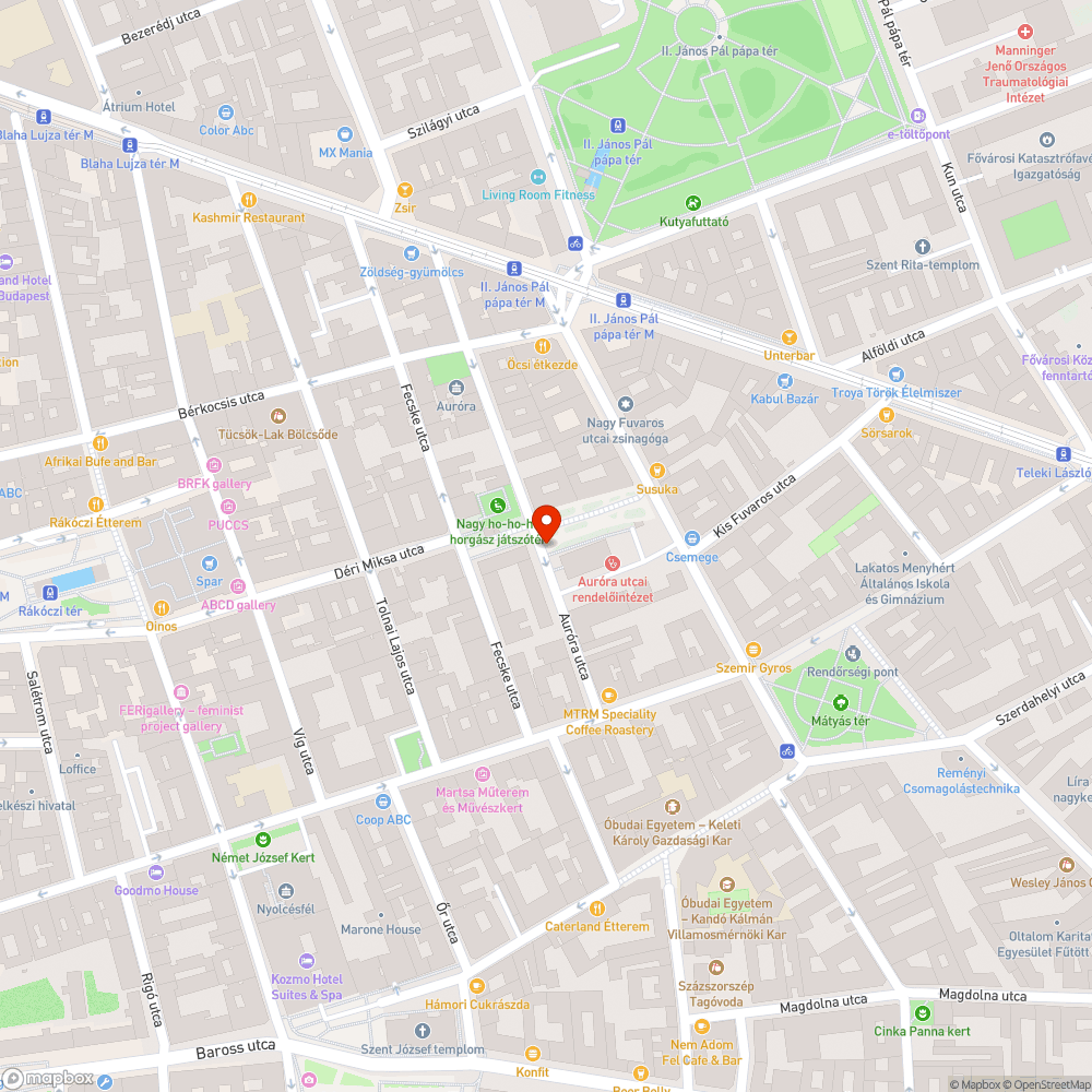 elveszett utcanévtábla (Auróra) bejelentés helye