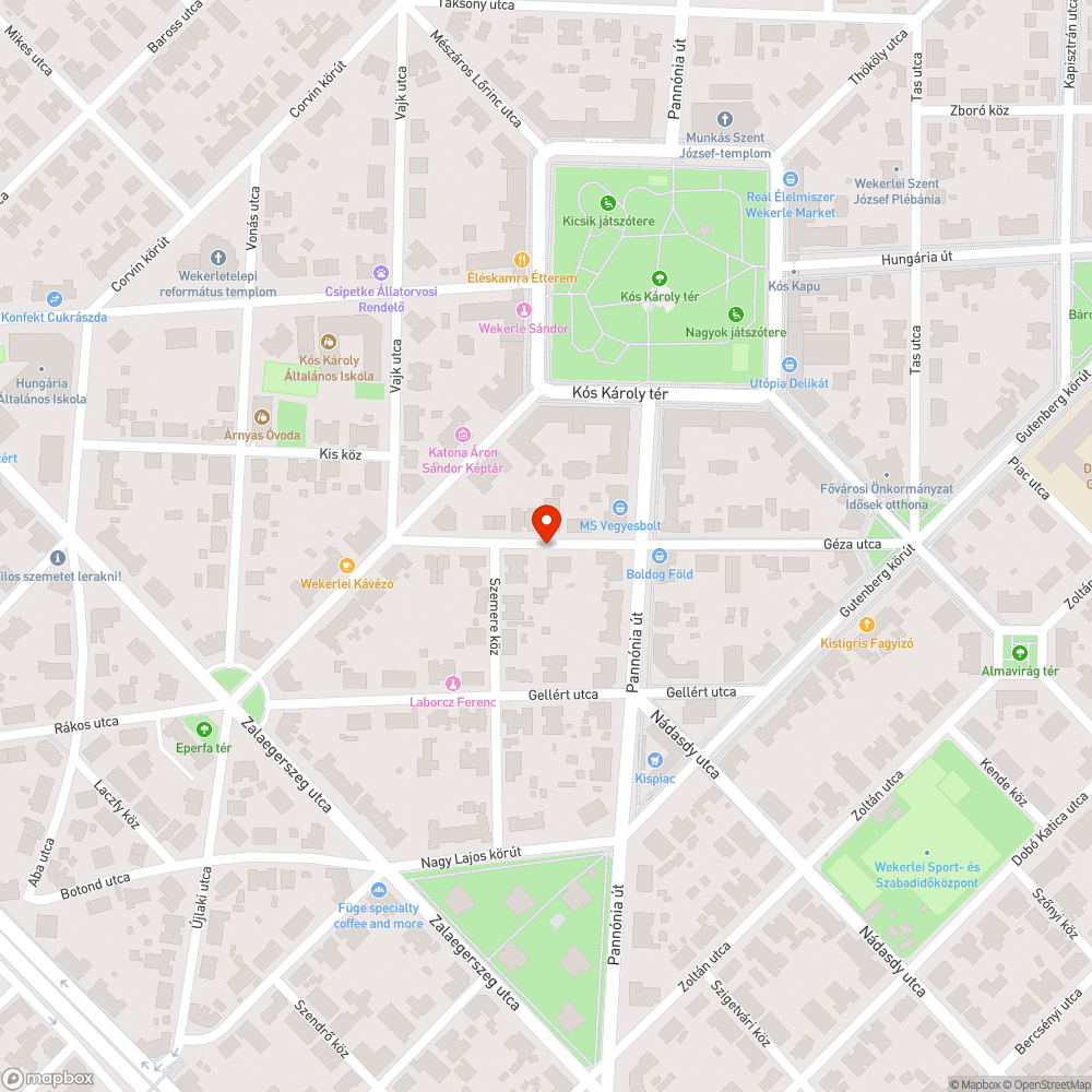 Kátyúk az úton bejelentés helye