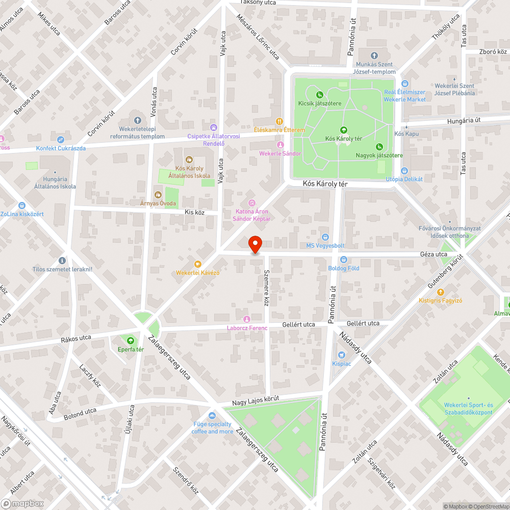 Kátyúk az úton bejelentés helye