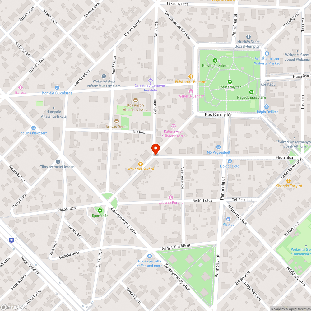 Kátyúk az úton bejelentés helye