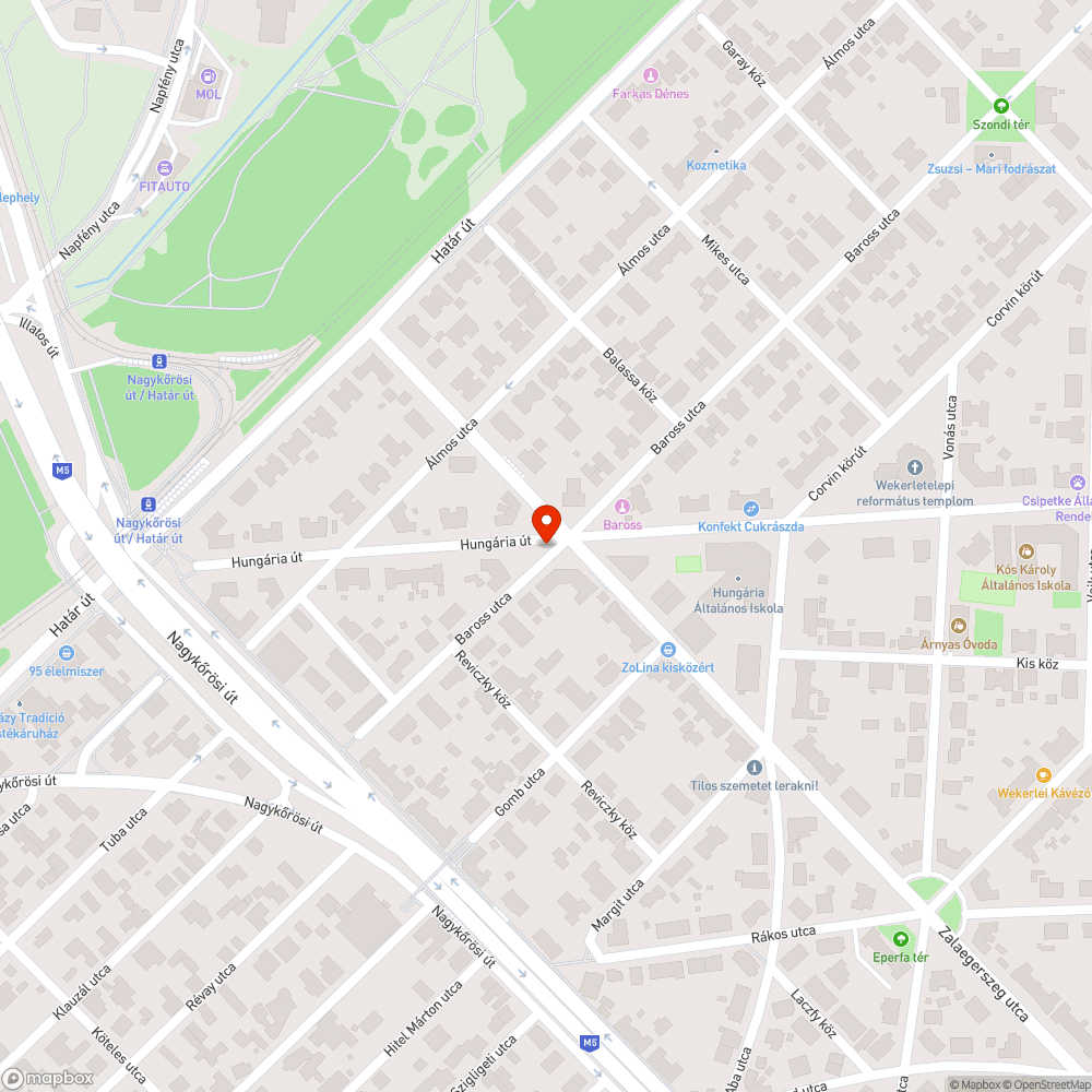 Kátyúk az úton bejelentés helye