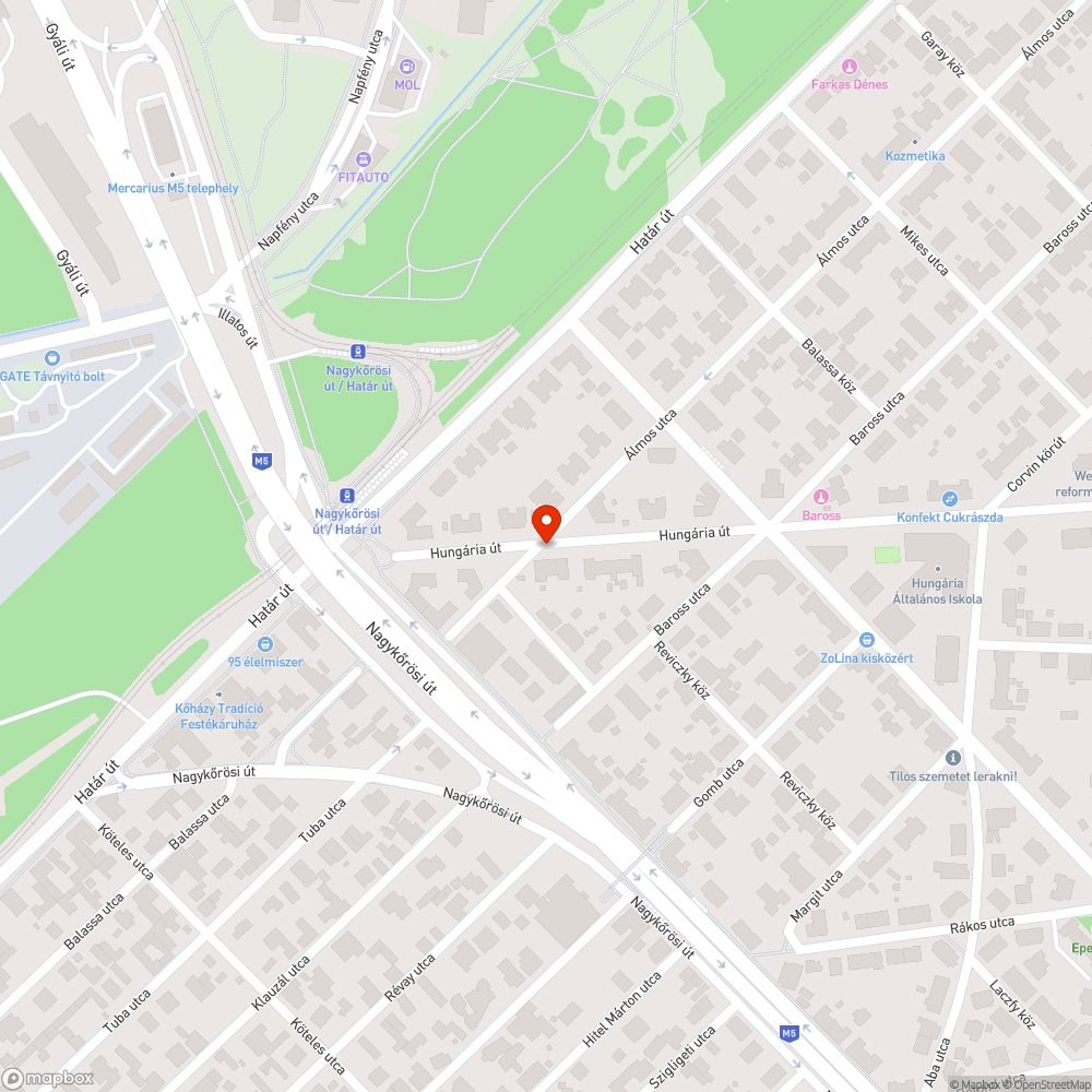 Kátyúk az úton bejelentés helye