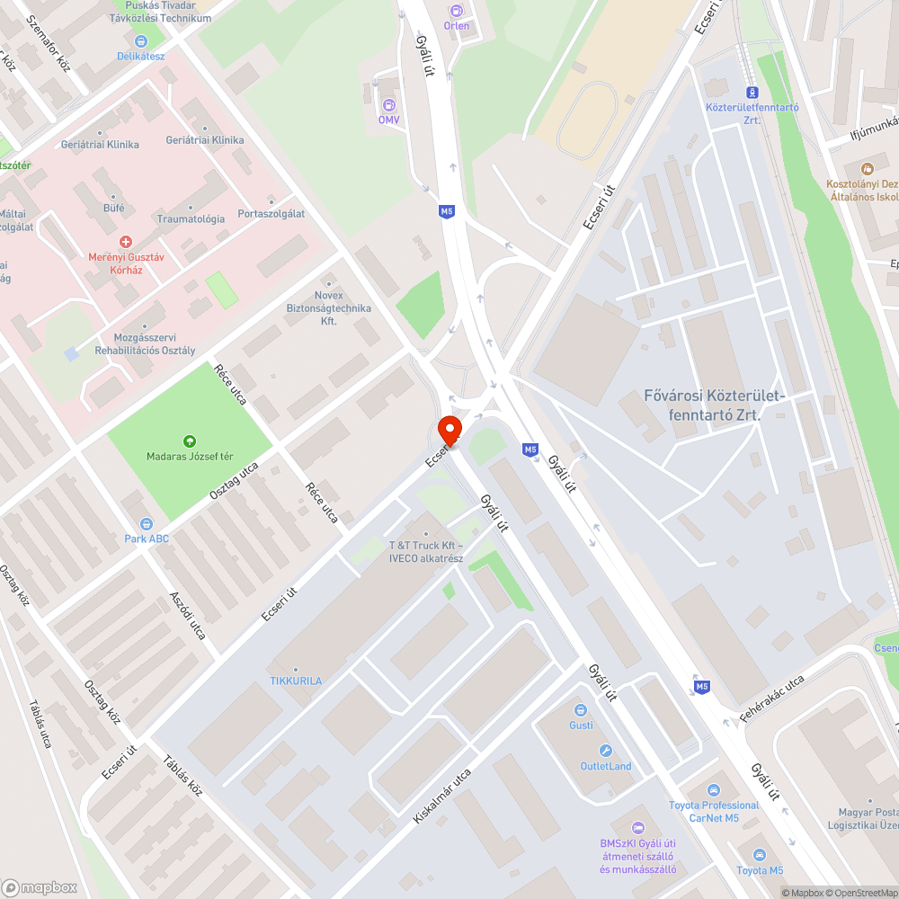 Kátyú a kereszteződésben bejelentés helye