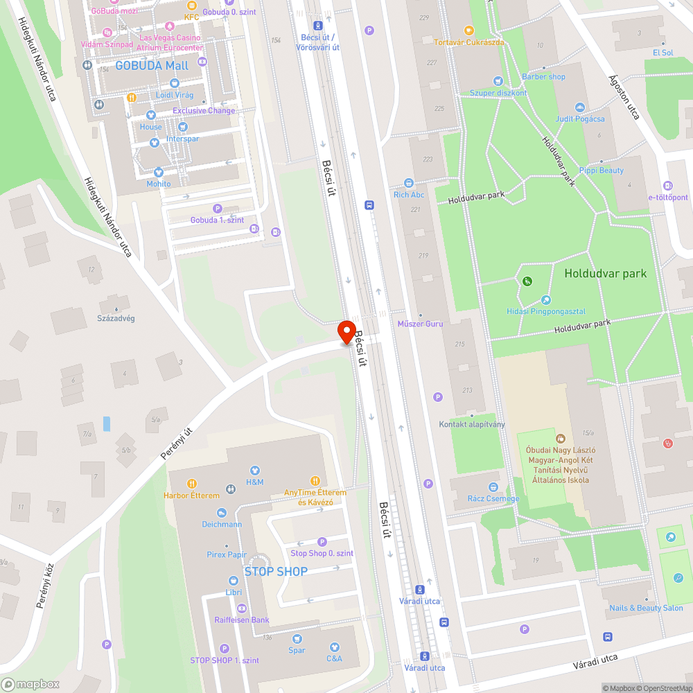 Kiégett zöld jelzés (Perényi út - Bécsi út) bejelentés helye