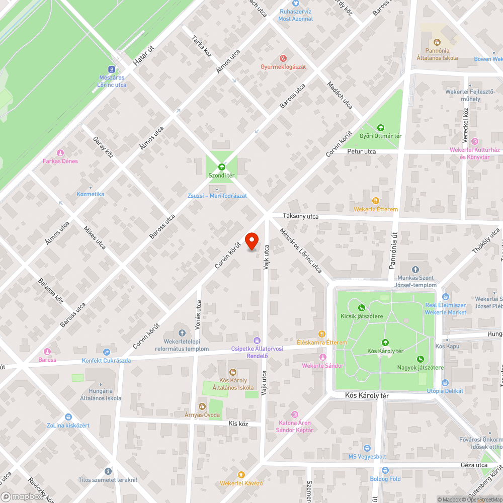 Elhagyott autó bejelentés helye