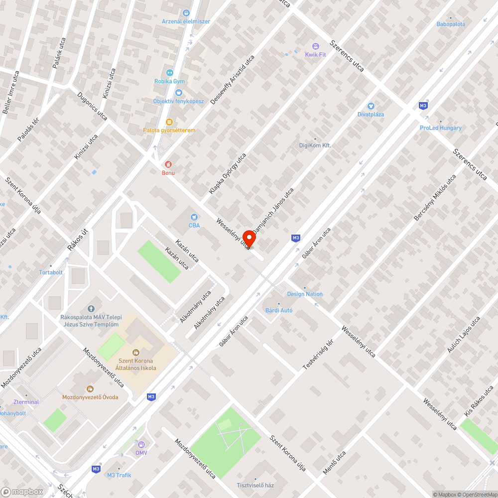 Elhagyott autó bejelentés helye