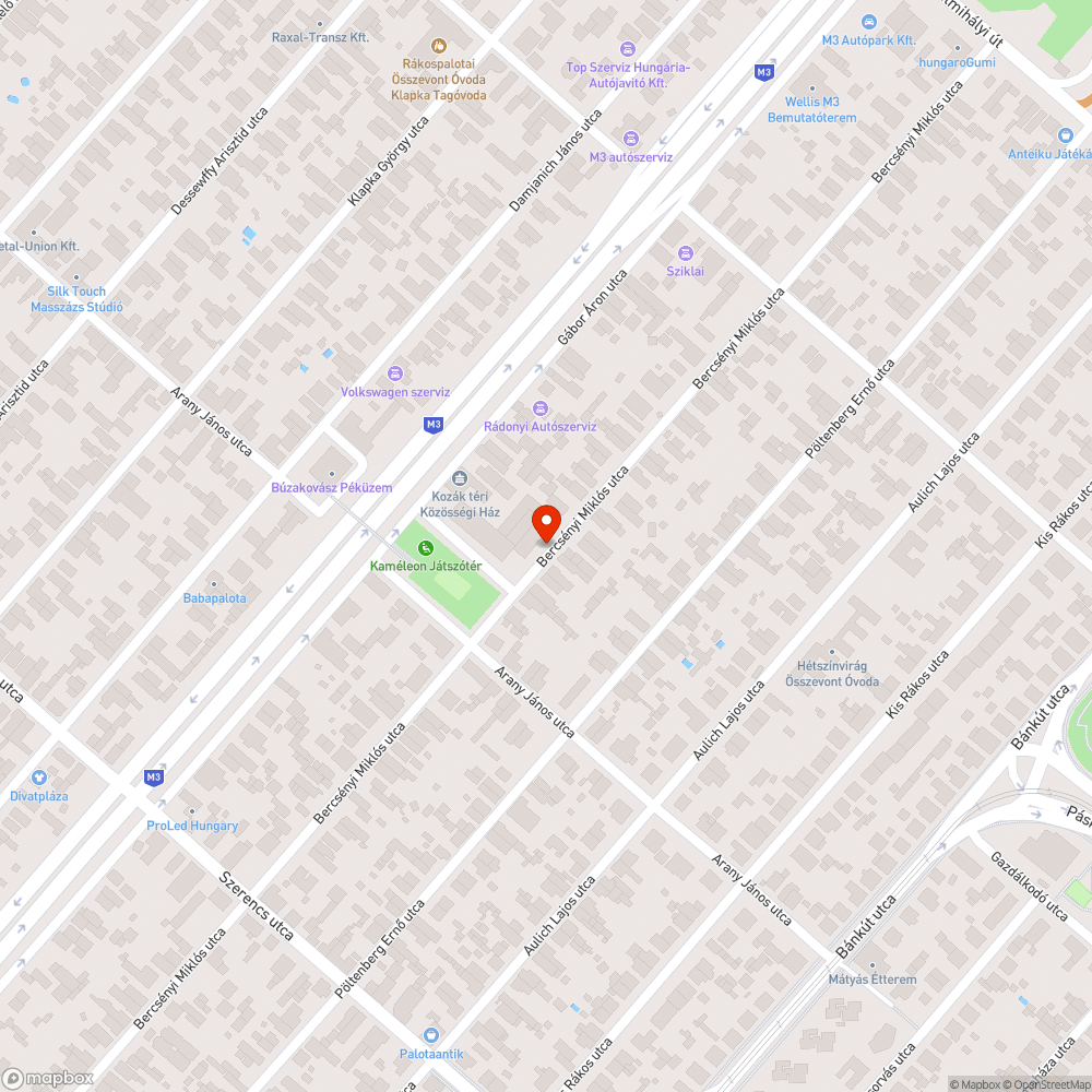 Elhagyott autó bejelentés helye