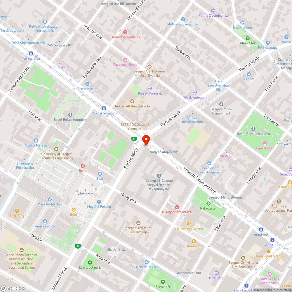 Veszélyes zebra bejelentés helye