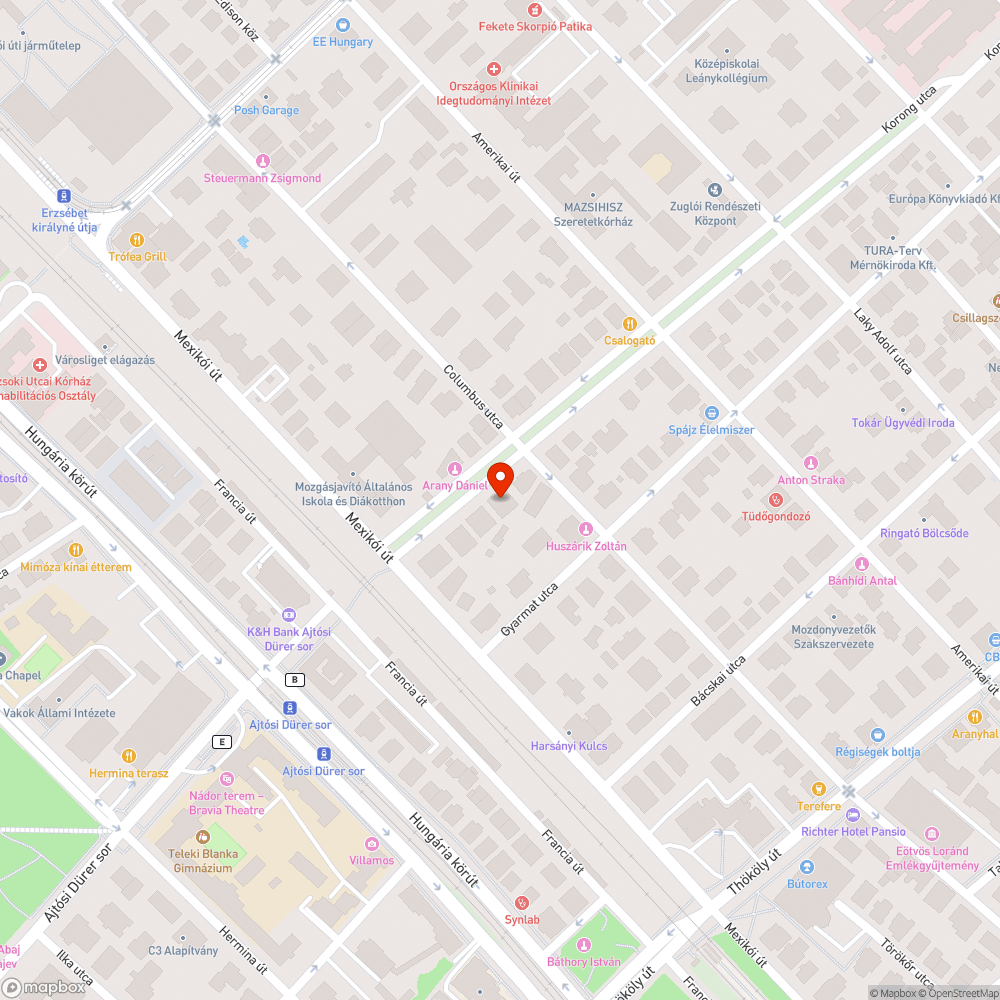 kátyú a Korong utca elején bejelentés helye