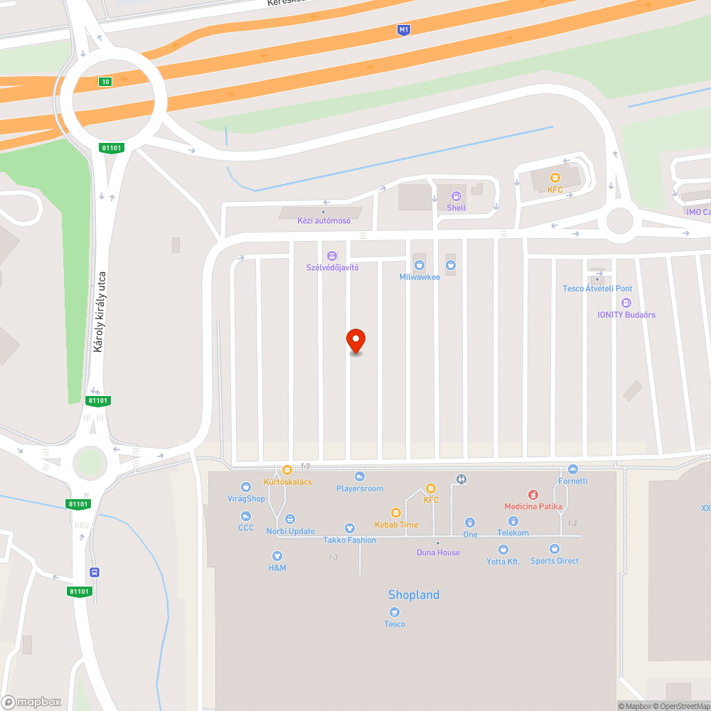 Elhagyott autó bejelentés helye