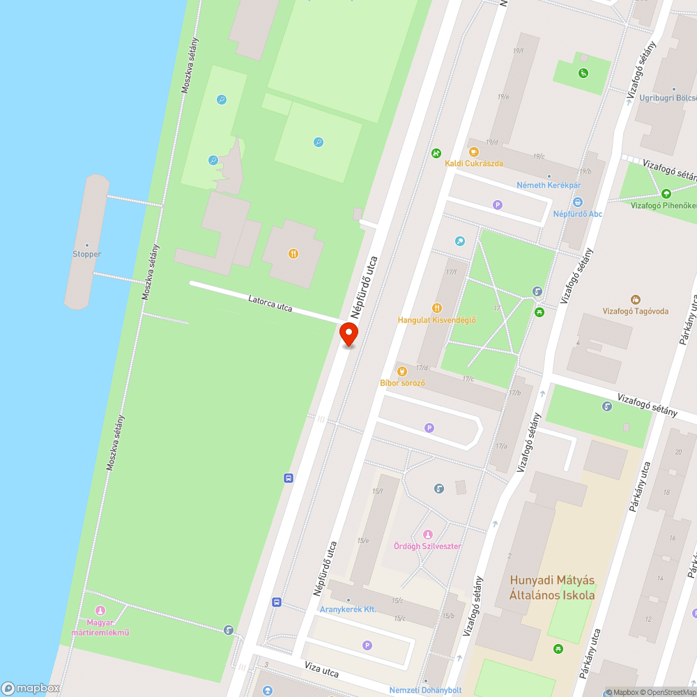 Leszakadt faág a Népfürdő utcában bejelentés helye