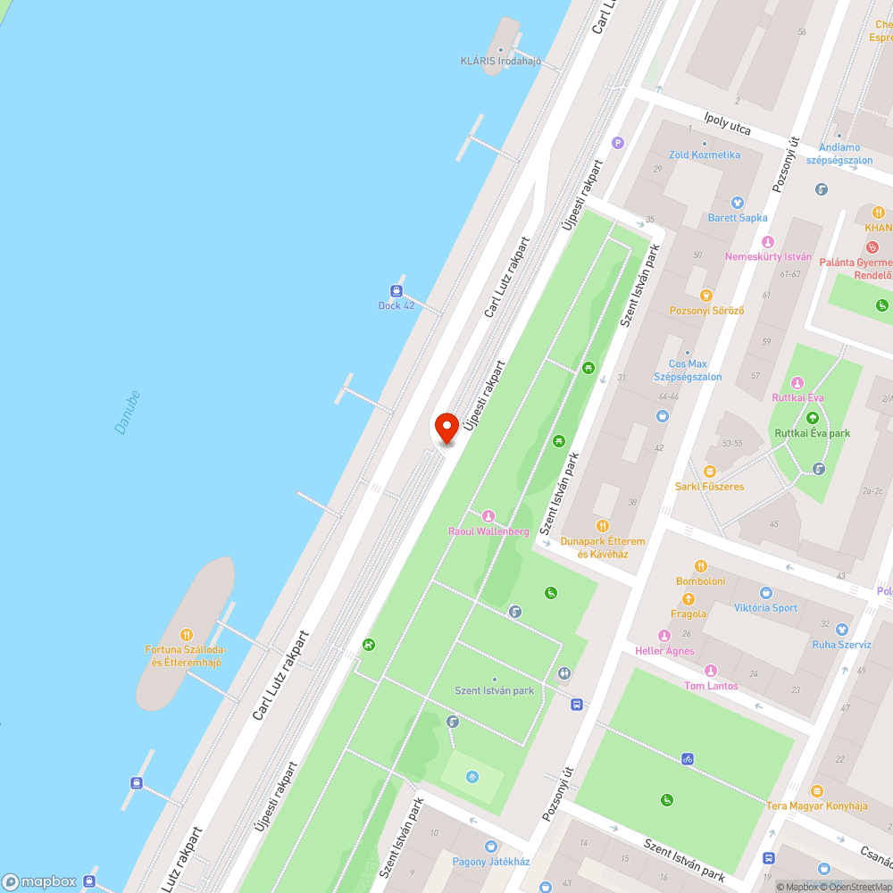 Kátyús járda és kerékpáros átvezetés a Szent István parknál bejelentés helye