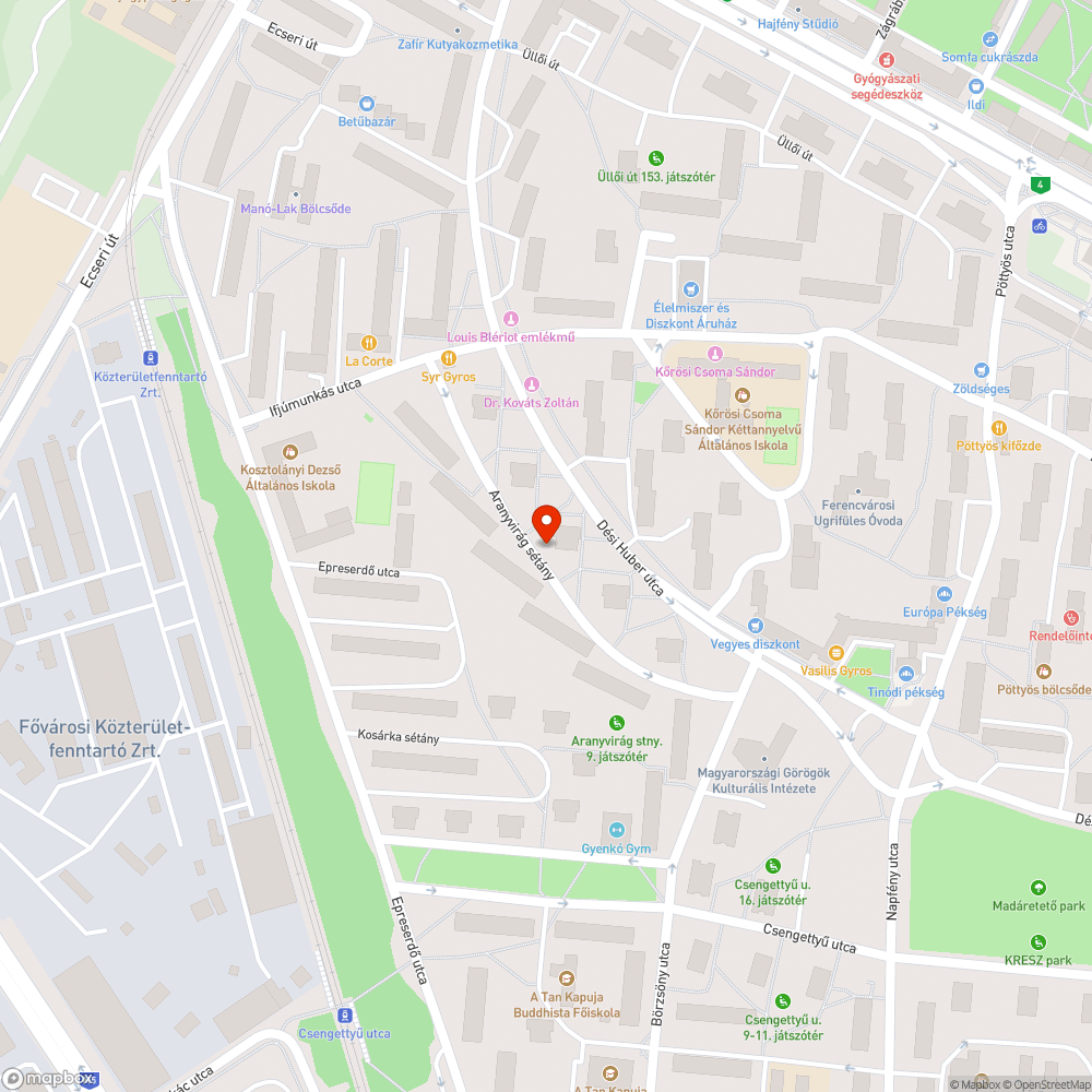 A közvilágítás hiányos bejelentés helye