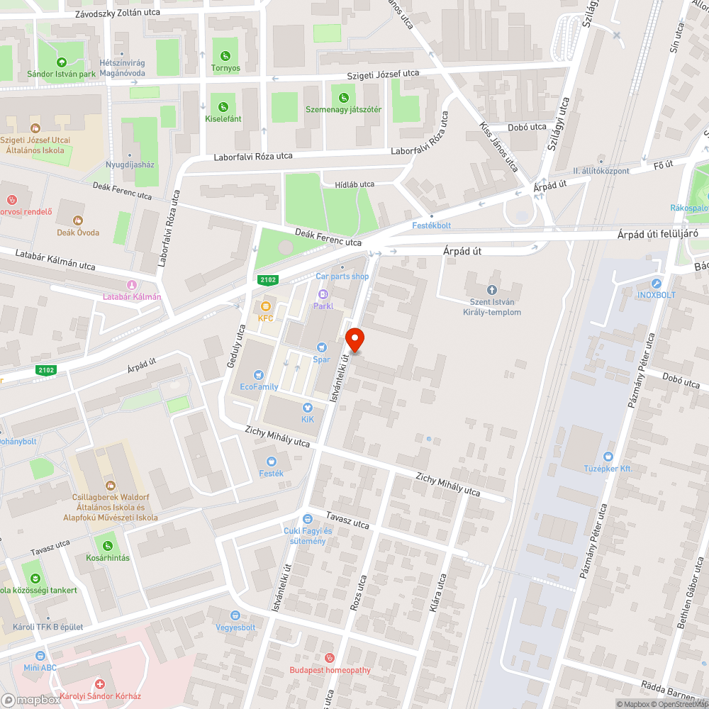 Elhagyott autó bejelentés helye