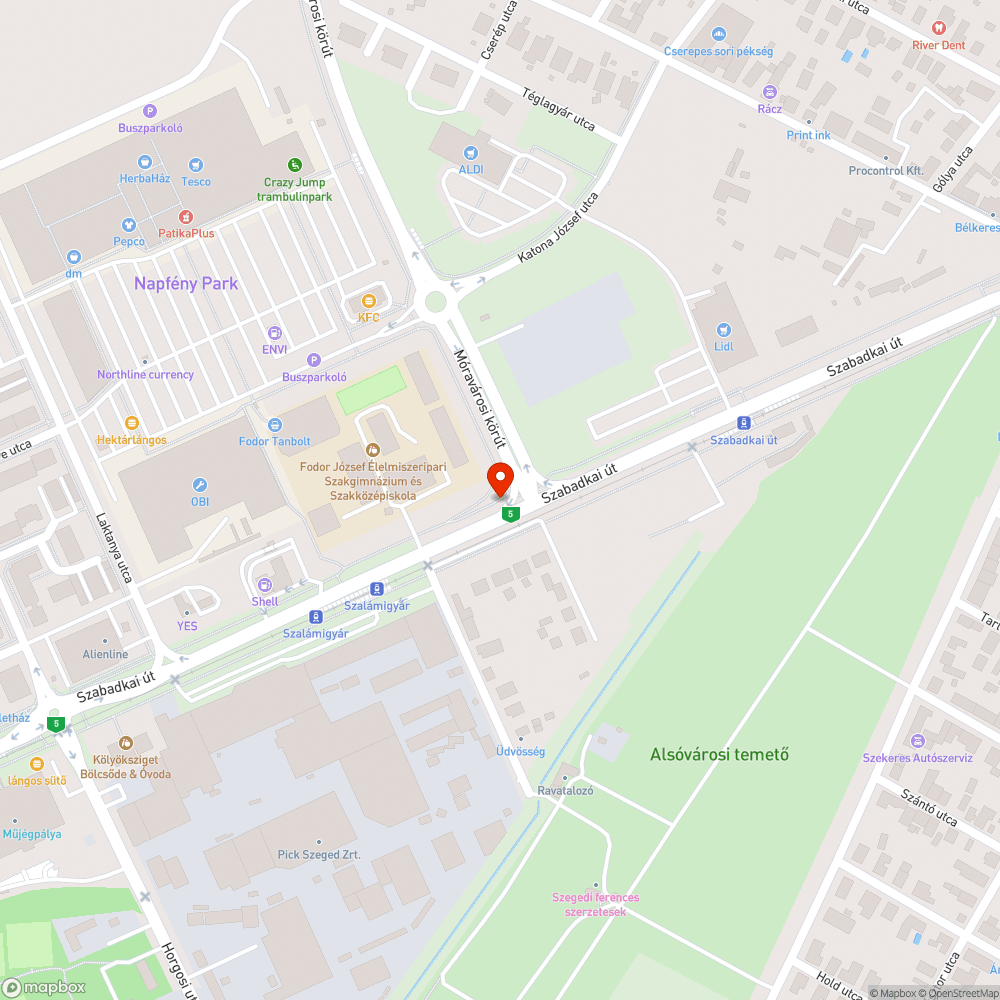 Veszélyes kerékpáros átkelő bejelentés helye