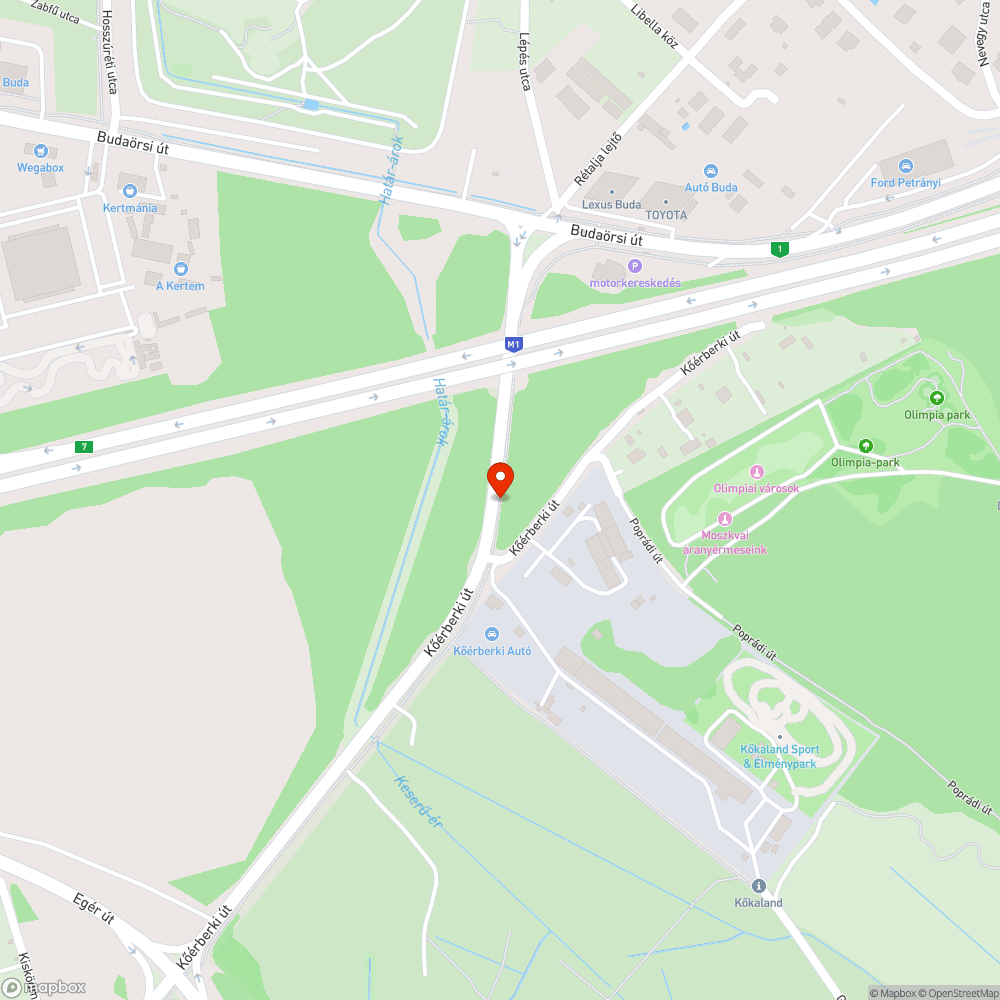 Kátyú a híd közelében bejelentés helye