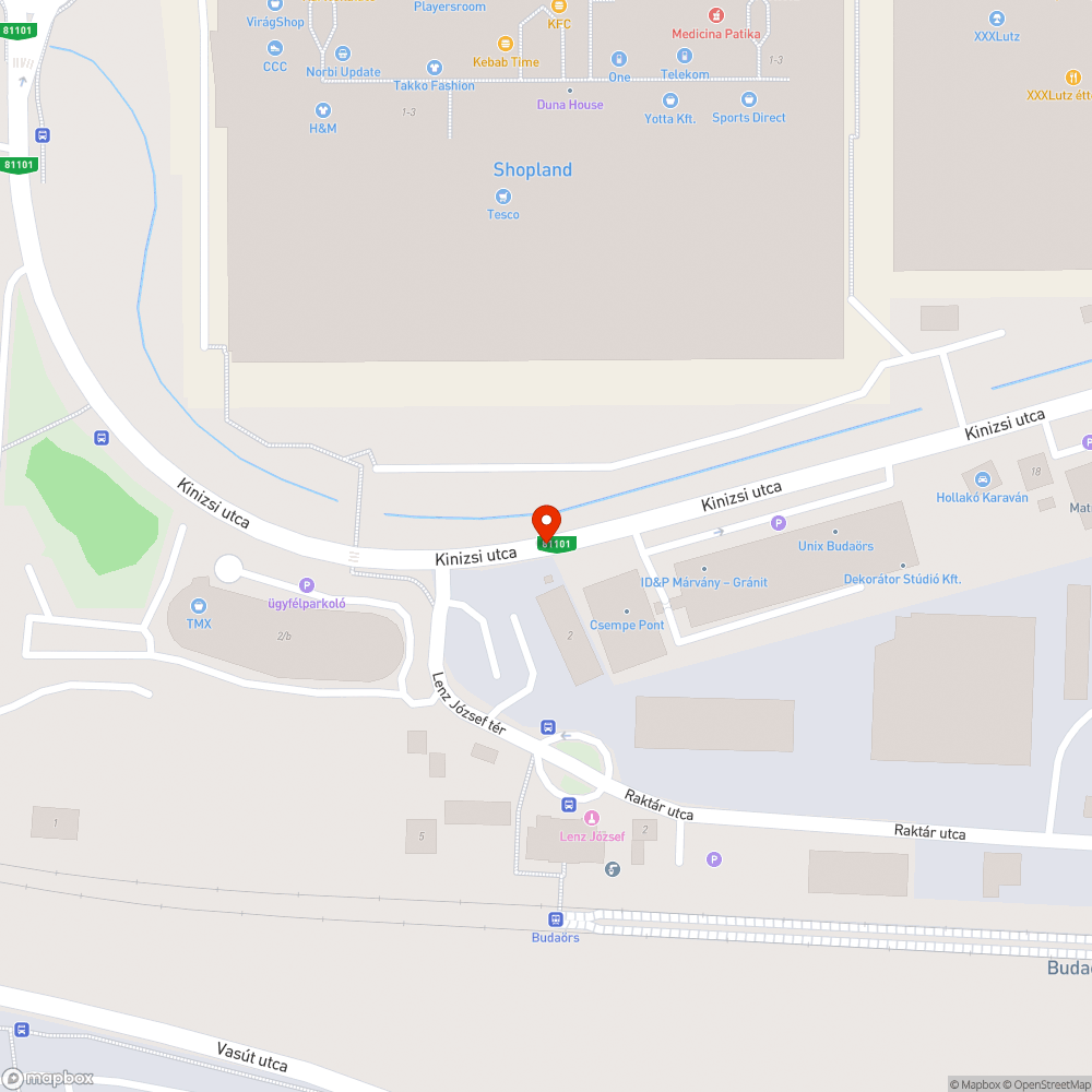 Megsüllyedt csatorna bejelentés helye