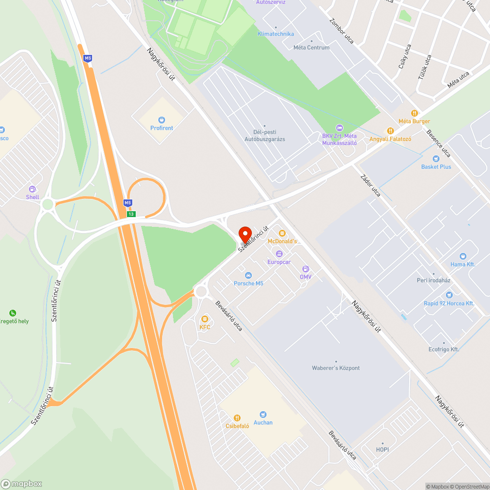 Balesetveszélyes csomópont  a Szentlőrinci út kereszteződésénél bejelentés helye